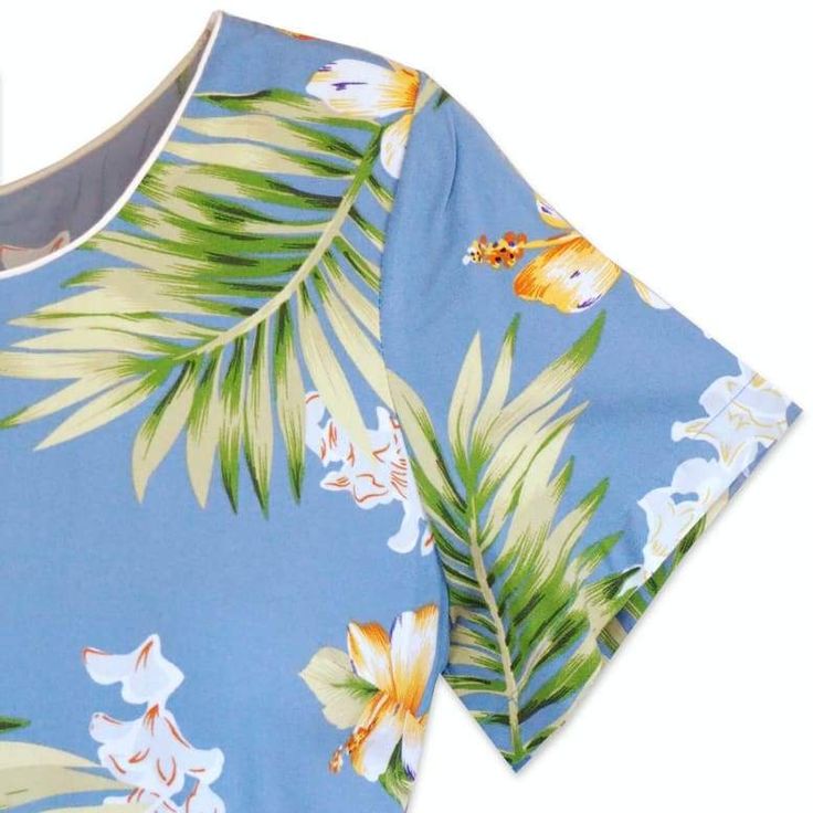 atoll blue hawaiian laka dress  #tropicaldress #alohadress #madeinhawaii #sundress #hawaiiandress #summerdress #floraldress Hawaii Crafts, Pali Hawaii Sandals, Goddess Of Fire, Round Neckline Dress, Aloha Dress, Aloha Vibes, Hawaiian Dresses, Pretty Floral Dress, Hawaiian Floral Print