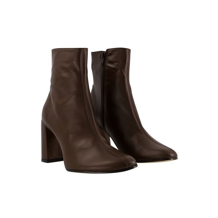 Colours: Brown - Bear. Main Material: Nappa Leather. Inner Material: Rubber Sole, Leather Lining, Leather Insole. Lining Material: Leather. Closure: Side Zip. Toe Shape: Round. Fit: True To Size - Sizing European. Workwear Ankle-high Boots With Contrasting Heel Counter, Fall Boots With Round Toe Medium Fit, Leather Heels With Reinforced Heel And Medium Fit, Business Heeled Boots With Sculpted Heel And Round Toe, Business Ankle-high Heeled Boots With Reinforced Heel, Medium Fit Leather High Heels, Pointed Toe Boots With Heel Tab In Calf Leather, Pointed Toe Calf Leather Boots With Heel Tab, Calf Leather Heeled Boots With Contrasting Heel Counter