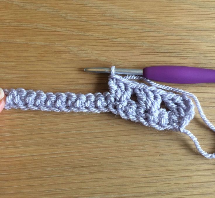 the crochet hook is being worked on