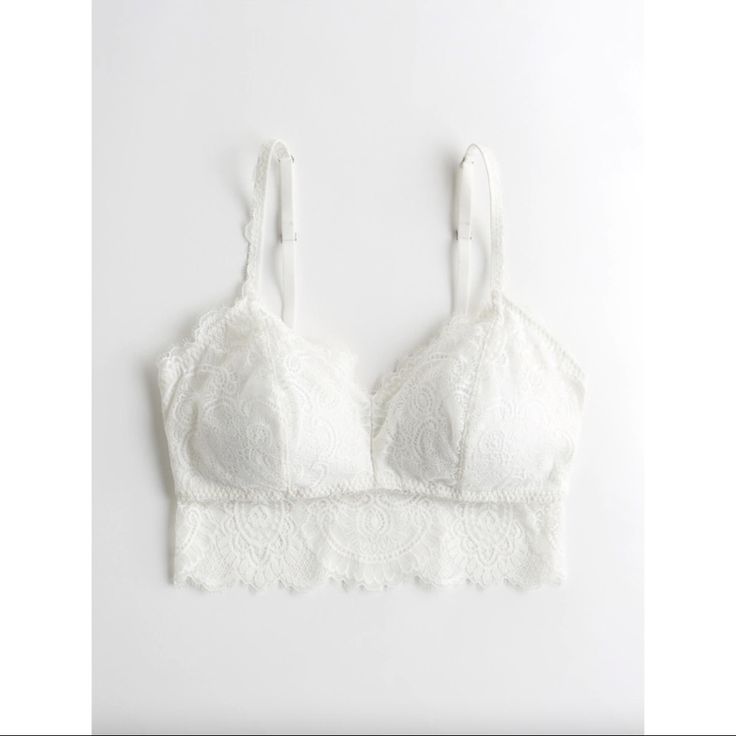 Gilly Hicks By Hollister New Without Tags All Over Lace Bralette Adjustable Straps Removable Cup Padding Unlined Longline No Underwire Polyester/Cotton/Elastane Feel Free To Ask Any Questions Or Submit Any Offers! Gilly Hicks, Triangle Bralette, Lace Bralette, Long A Line, Women's Intimates, Hollister, Bralette, Adjustable Straps, Feel Free