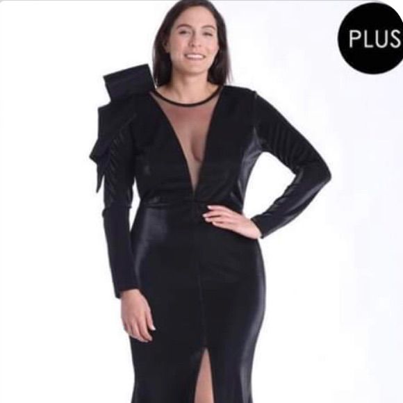 Plus Size Black Dress To Wear At Any Ball Or Special Event Sleek Long Sleeve Evening Dress For Party, Black Evening Dress For Night Out In Fall, Black Evening Dress For Fall Gala, Black Christmas Dress, Plus Size Black Dress, Plus Size Black Dresses, Plus Size Black, Black Christmas, Christmas Dress