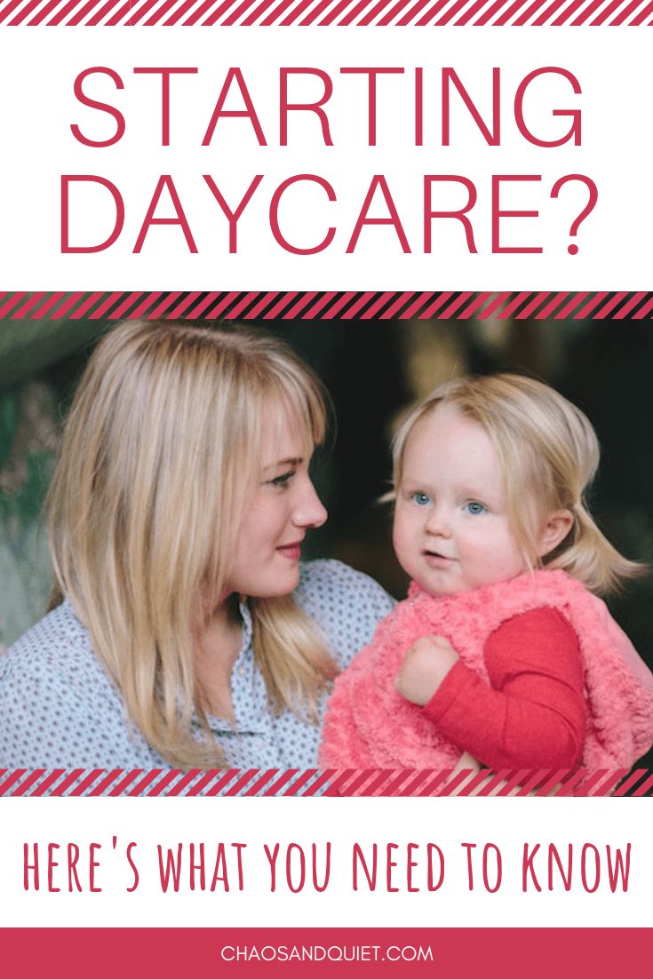 a woman holding a child with the words starting daycare? here's what you need to know