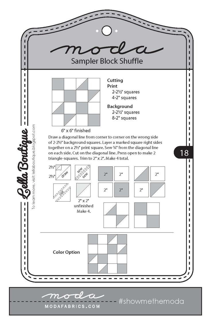 an image of a pattern for a quilter's sample block shuffles