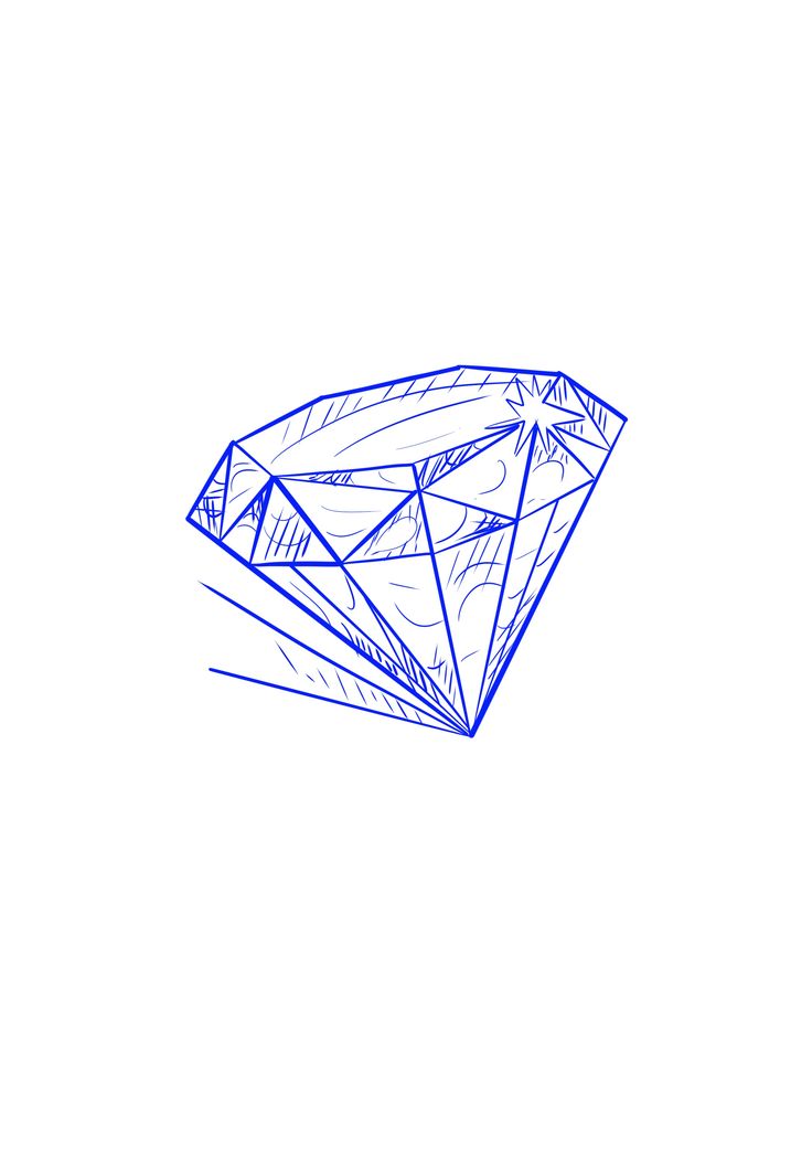 a drawing of a diamond on a white background