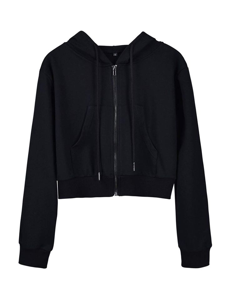 PRICES MAY VARY. Size: XS=US(2), S=US(4-6), M=US(8-10), L=US(12-14), XL= US (16-18). This cropped zip up hoodie is standard US size, please check the rich description for more details. Fabric: This cropped sweatshirts for women are made of warm, soft, cozy material which is anti-pill and easy to care for. The cropped hoodies women retain the comfort and breathability of cotton as well as softness and warmth. Cropped Style: The black cropped jacket features hood with adjustable drawstring, front Workout Long Sleeve, Black Cropped Jacket, Cropped Zip Up Hoodie, Cropped Zip Up, Long Sleeve Workout, Crop Top Hoodie, Fashion Hoodies, Long Sleeve Tops Casual, Black Zip Ups