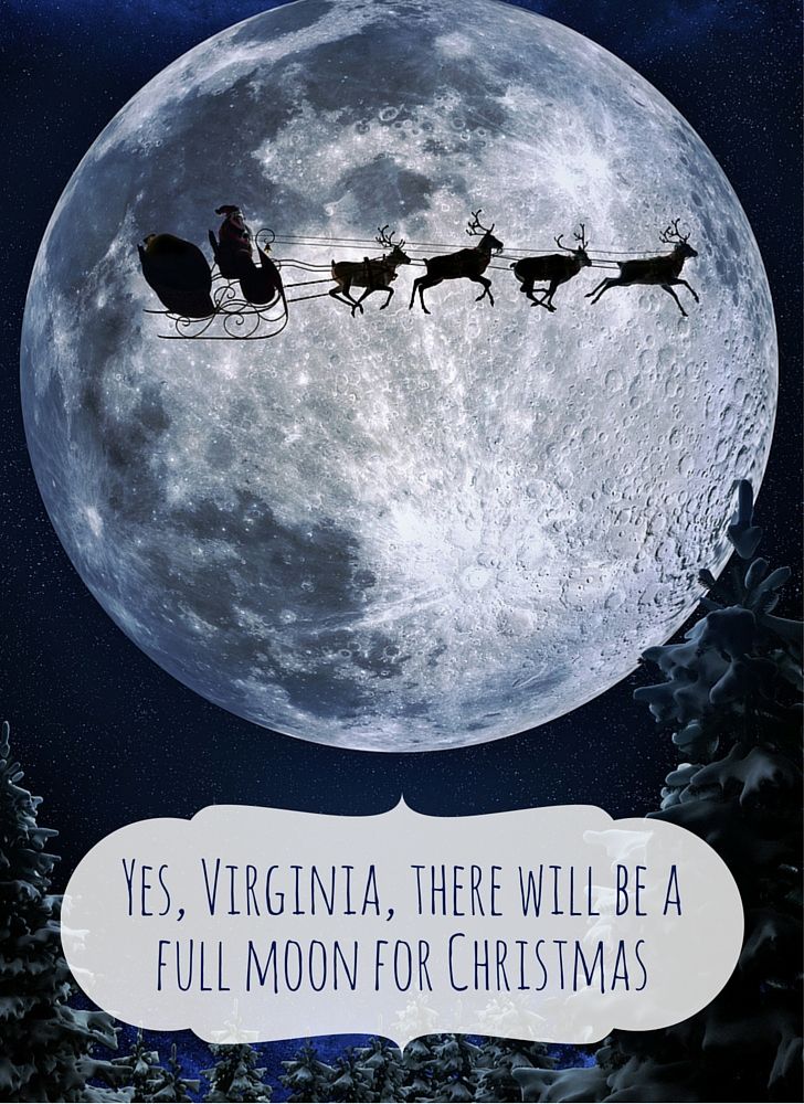 santa's sleigh flying in front of the moon