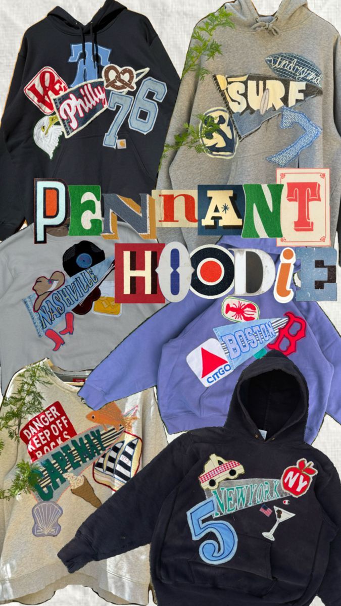 several hoodies are shown with the words paint and hoolie on them in different colors