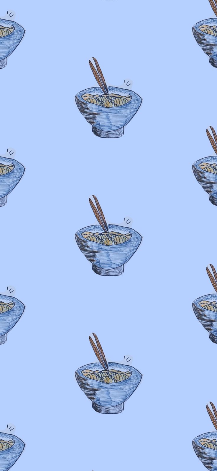 a bowl with chopsticks sticking out of it