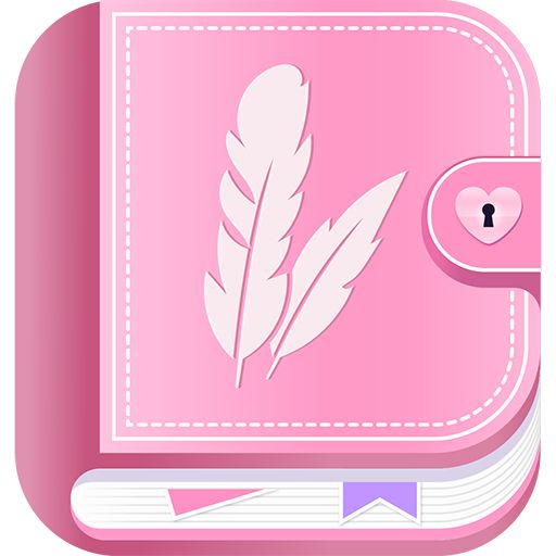 a pink book with a feather on it and a keyhole in the middle,