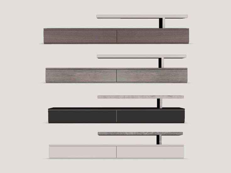 a set of four shelves with different shapes and sizes