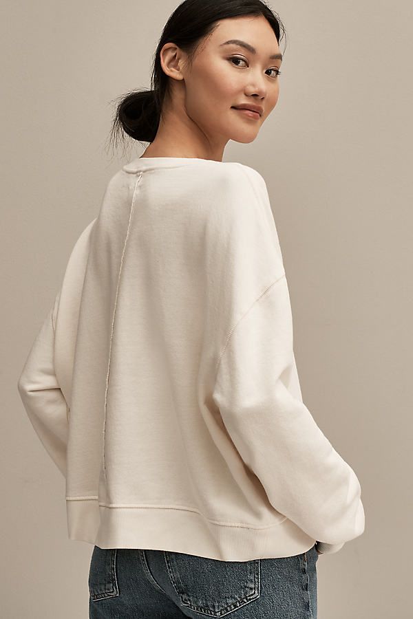 Cotton, elastane Embroidered detailing Pullover styling Hand wash USA | Embroidered Sweatshirt by Pilcro in White, Women's, Size: Largearge, Cotton/Elastane at Anthropologie Embroidered Sweatshirt, Embroidered Sweatshirts, White Sweatshirt, Pullover Styling, Top Brands, Anthropologie, Hand Wash, Size Medium, Luxury Fashion