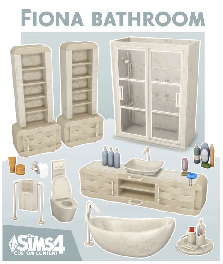 a bathroom is shown with all the items needed to make it look like they have been made out of wood