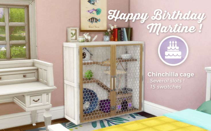 a birthday card for a child's room decorated in pastel colors and furniture