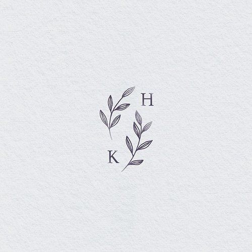 the letter k is made up of leaves and letters that spell it's initials