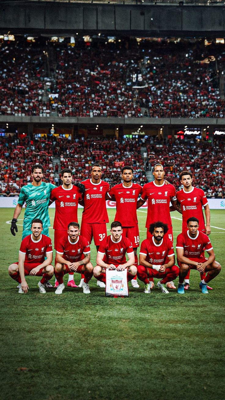 the soccer team is posing for a group photo