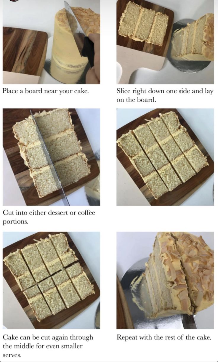 instructions on how to cut and bake a cake