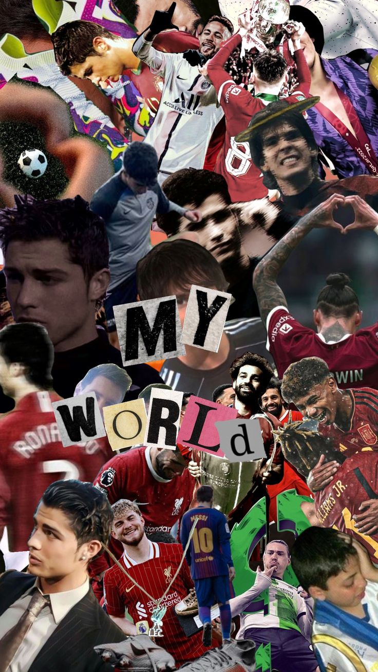 the collage is made up of many different people and their names, including soccer players