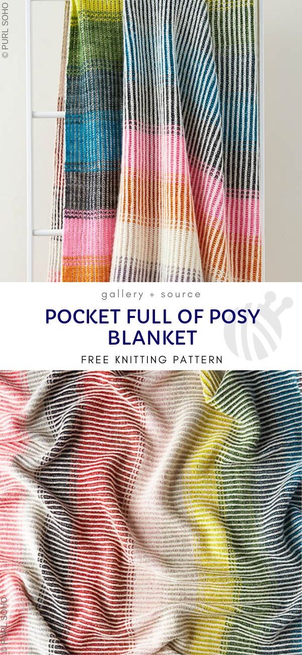 a colorful blanket with the text pocket full of posy blanket free knitting pattern