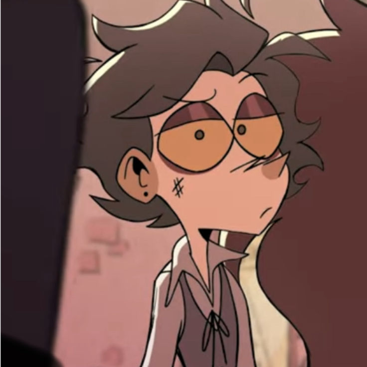 an animated image of a man with glasses on his face and hair blowing in the wind