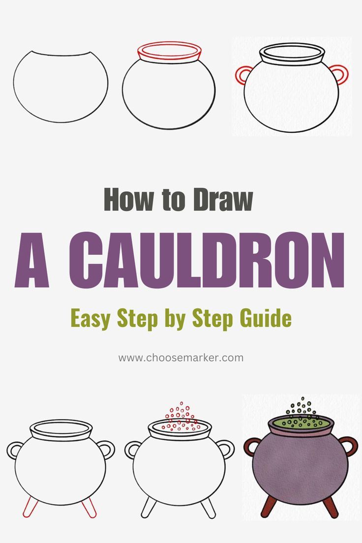 how to draw a cauldron easy step by step guide for kids and adults