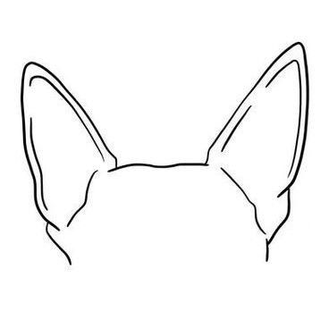 a line drawing of a dog's head