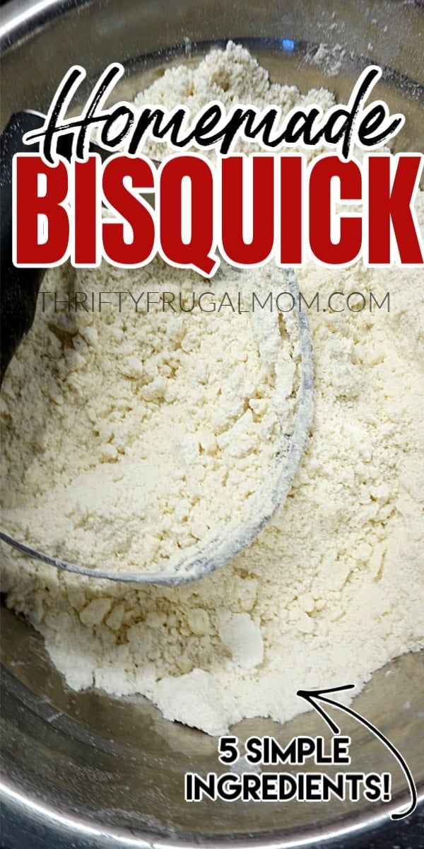 the ingredients for homemade biscuits in a bowl with text overlay that reads 5 simple ingredients