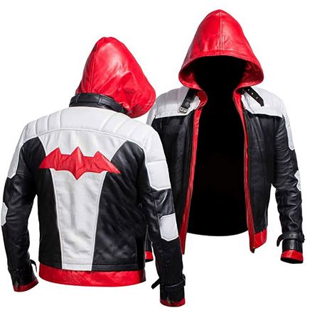 Arkham Knight Red Hood, Batman Arkham Knight Red Hood, White Vest Jacket, Red Hood Jason Todd, Batman Costume, Batman Arkham Knight, Hood Jacket, Hooded Faux, Arkham Knight