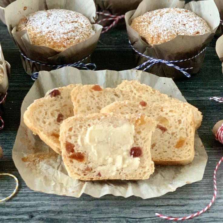 some muffins and other food items on a table