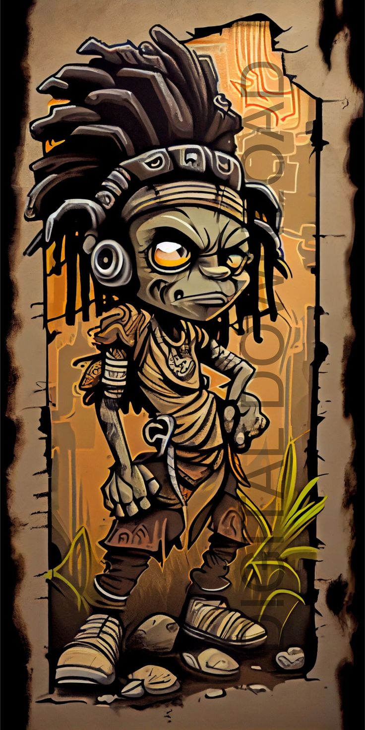 an image of a cartoon character with dreadlocks on it's head and eyes