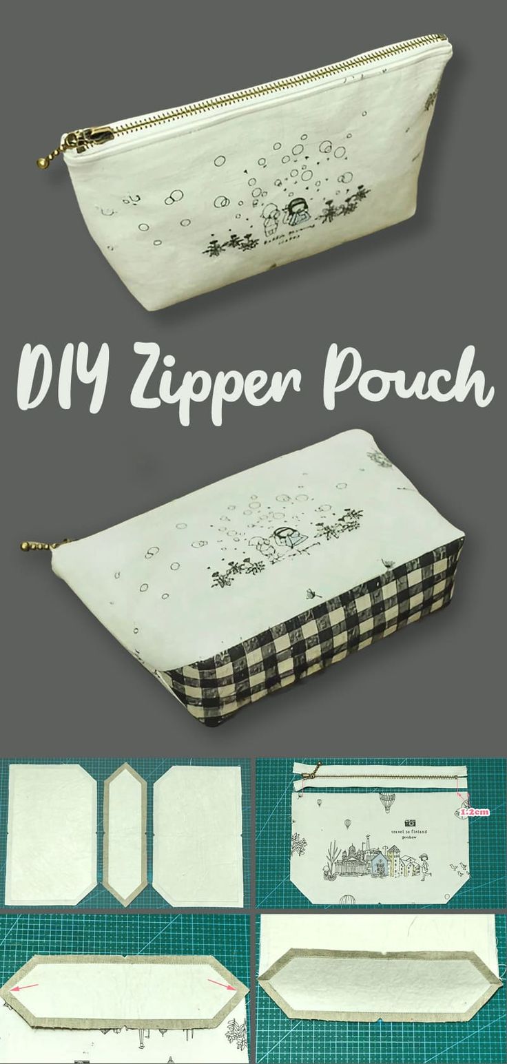 the zipper pouch is open and ready to be sewn