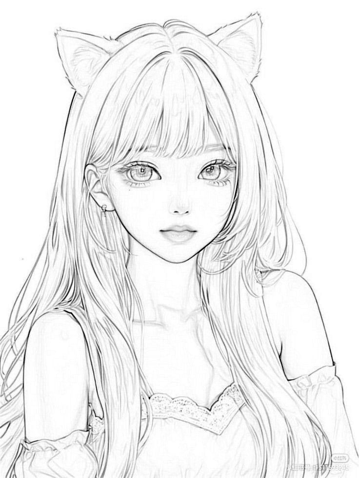 Ai art, art, character, karakter, anime, girl, icon, lineart, line art, coloring base Anime Face Drawing, Manga Coloring Book, Color Drawing Art, Animation Art Sketches, Digital Art Anime, Coloring Book Art, Cute Coloring Pages, Book Art Drawings, Anime Sketch