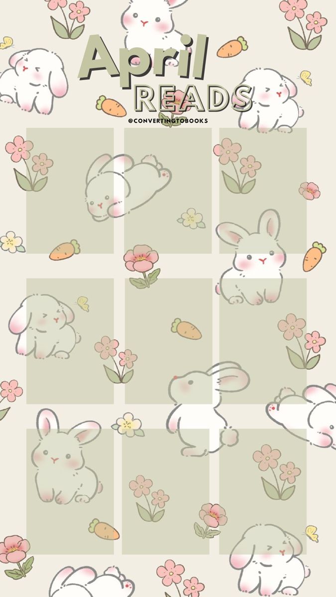 an image of rabbits and carrots with flowers on them