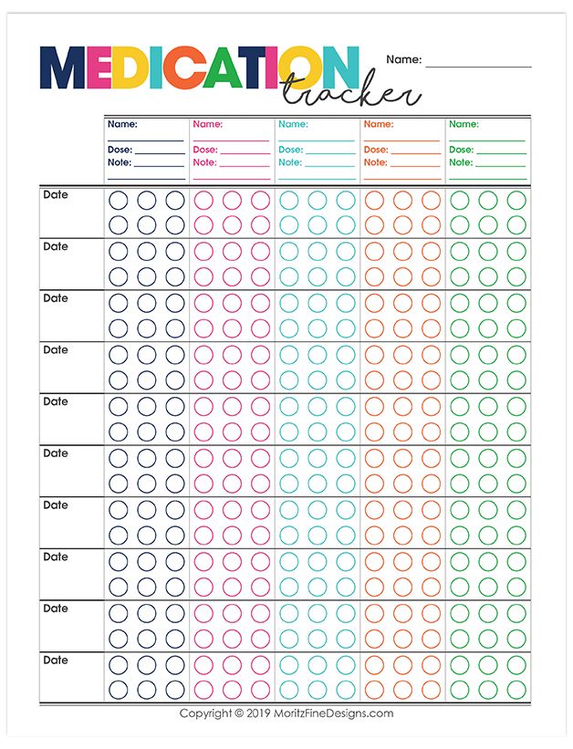 the medication tracker is shown in this printable