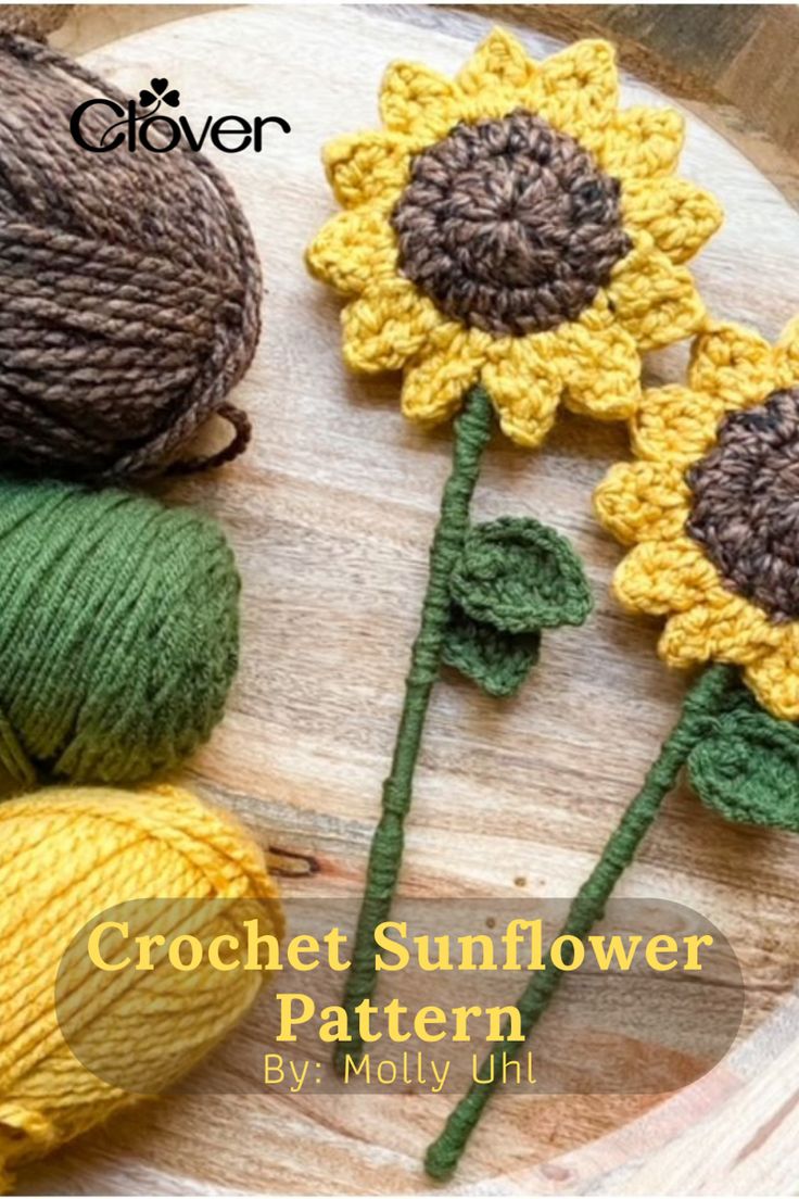 crochet sunflower pattern by moly uhi