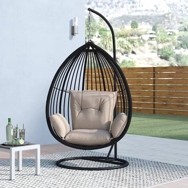 a chair that is in the middle of a patio