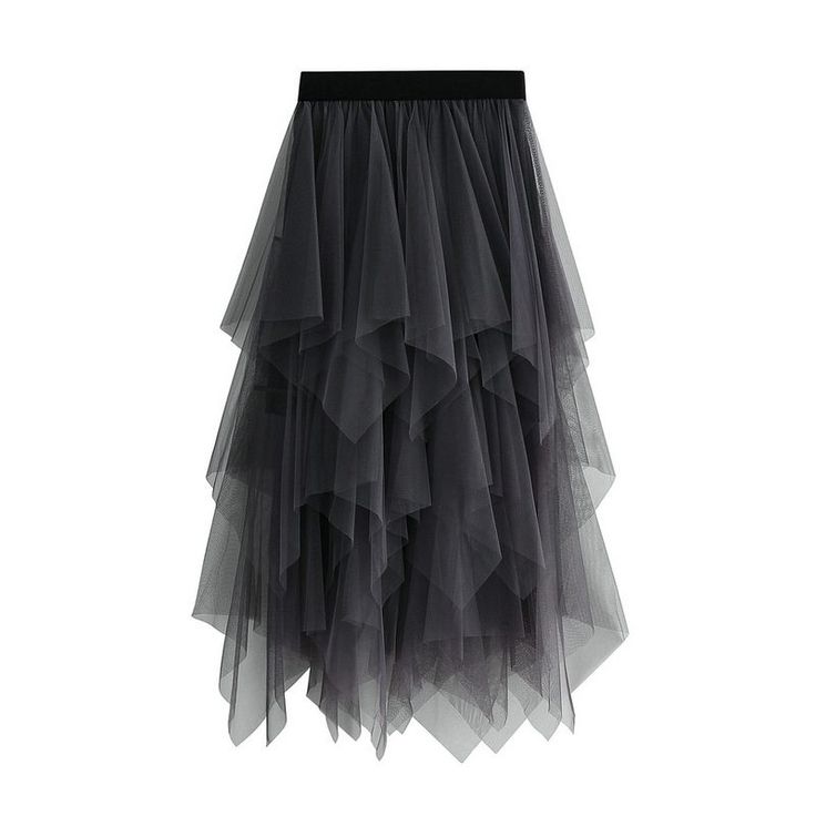 Tule Rok, Gonna In Tulle, Asymmetrical Midi Skirt, Tulle Long Skirt, Gauze Skirts, Skirt Tulle, Fishnet Dress, Tulle Tutu Skirt, Tulle Tutu