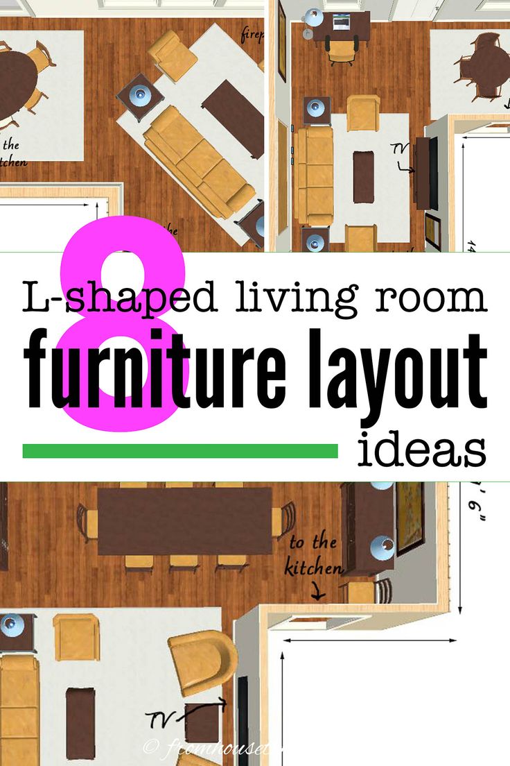 an overhead view of a living room furniture layout with the words, i - shaped living room furniture layout ideas