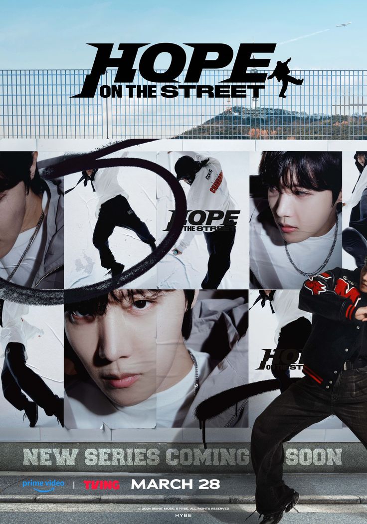 the poster for hope on the street is shown in black and white, with multiple images of young men