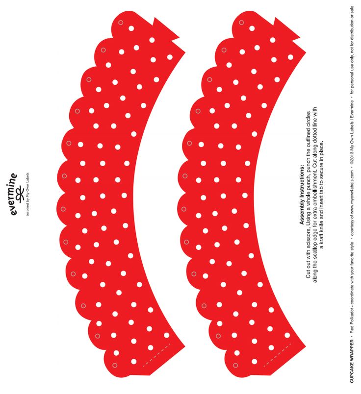 two red and white polka doted scallopeds are shown in the shape of an arrow