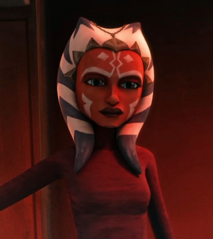 an animated character wearing a red and white mask with her hands out to the side