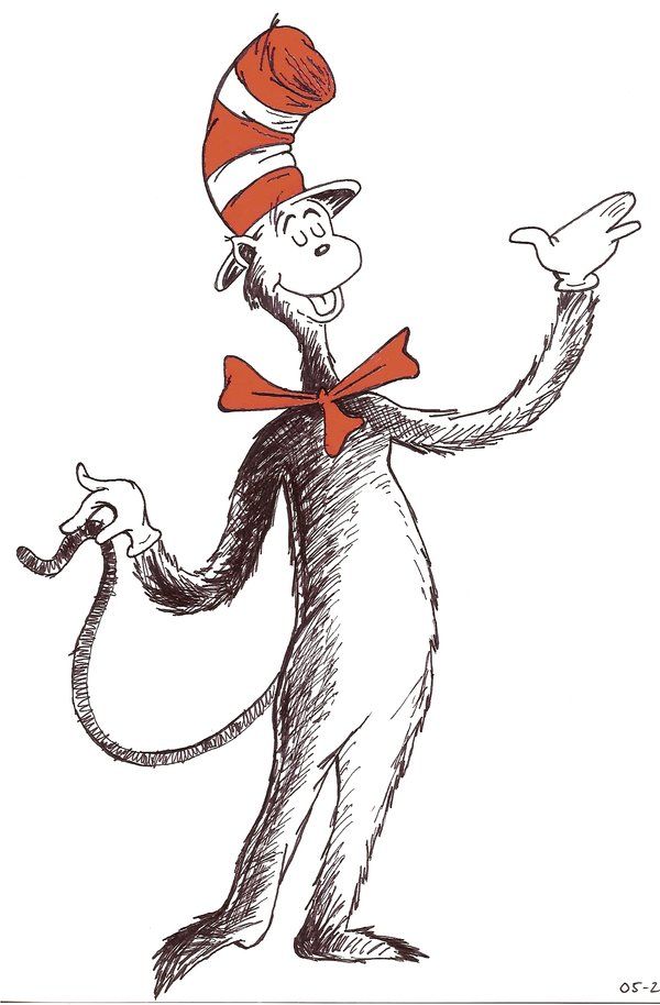 the cat in the hat is holding a snake