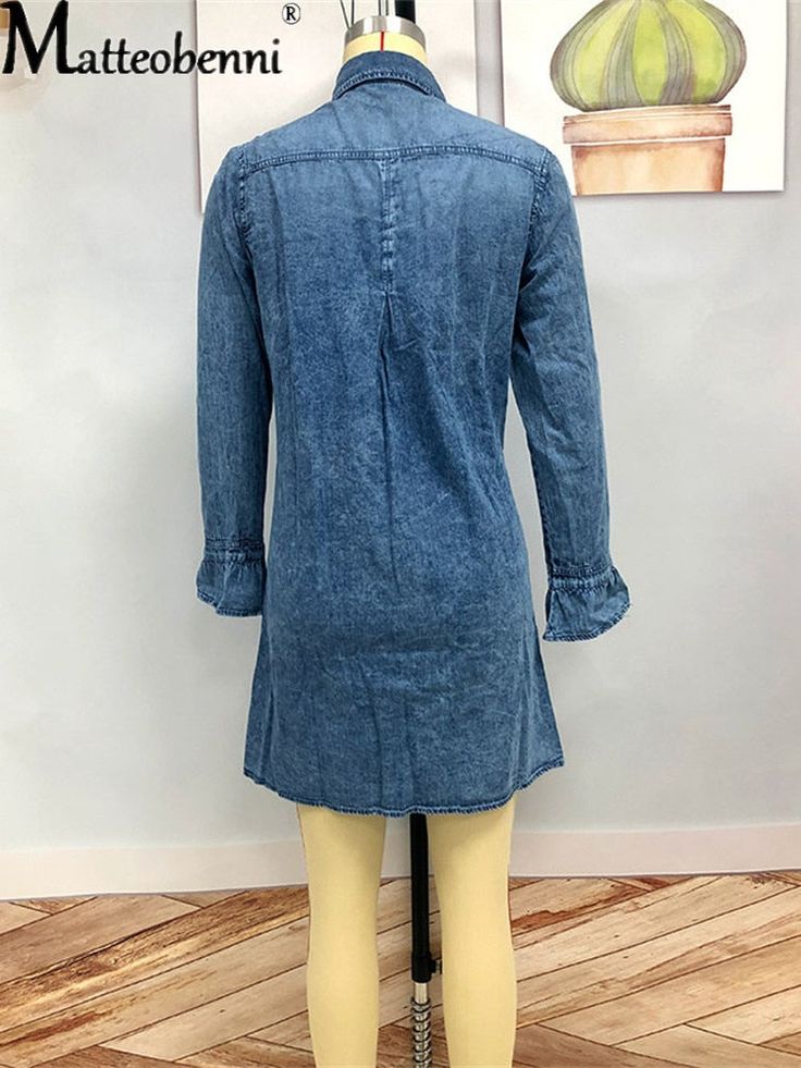 Silhouette: A-LINEOrigin: CN(Origin)Season: SummerNeckline: Turn-down CollarSleeve Style: RegularDecoration: ButtonStyle: Street StyleStreet Style: CasualDresses Length: Above Knee, MiniMaterial: COTTONMaterial: PolyesterAge: Ages 18-35 Years OldProfile Type: AModel Number: 2021 Fashion OZX-PJ002AClosure Type: Single BreastedSleeve Length(cm): FullType: RegularRelease Date: Spring 2021Fabric Type: DenimGender: WOMENMaterial Composition: Synthetic FiberWaistline: Natural FactorsPattern Type: Soli Non-stretch Long Sleeve Denim Dress, Casual Long Sleeve Medium Wash Dress, Denim Blue Long Sleeve Dress, Long Sleeve Denim Blue Dress, Non-stretch Blue Denim Dress For Fall, Washed Long Sleeve Denim Dress, Long Sleeve Washed Cotton Denim Dress, Non-stretch Cotton Denim Dress For Fall, Long Sleeve Washed Dresses For Fall