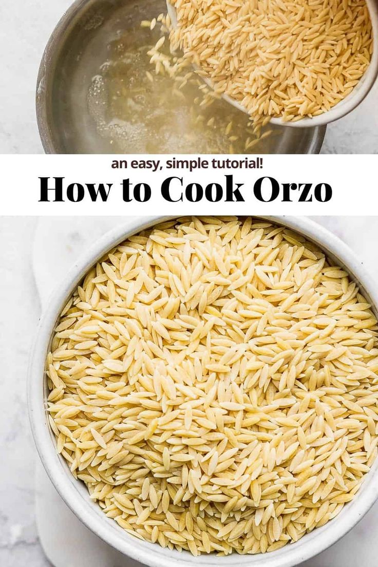 how to cook orzo rice in an easy, simple and delicious way with just 3 ingredients