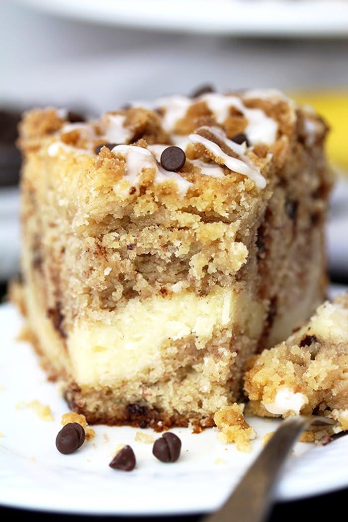 a piece of cake sitting on top of a white plate