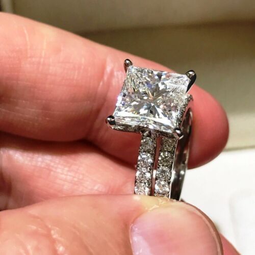 ad eBay - Find many great new & used options and get the best deals for 3.20 CT PRINCESS MOISSANITE ENGAGEMENT RING BAND WEDDING SET WHITE GOLD PLATED at the best online prices at eBay! Free shipping for many products! Moissanite Wedding Set, Princess Diamond Engagement Rings, Diamonds Rings, Princess Cut Moissanite, Beautiful Wedding Rings, Wedding Rings Halo, Engagement Wedding Ring Sets, Wedding Rings Solitaire, Princess Cut Engagement Rings