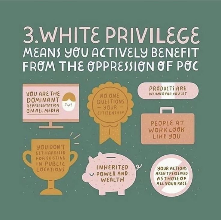 three different types of items with the words 3 white privileges mean you actively benefit from the expression of pog