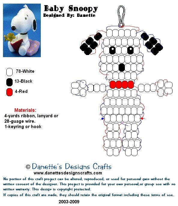 a cross stitch pattern for a baby snoopy