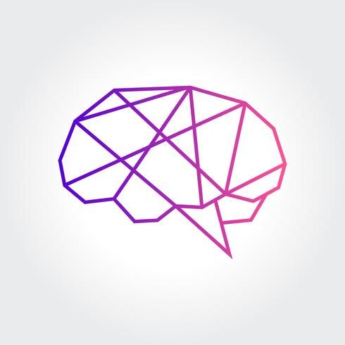 a line art drawing of a brain on a white background with pink and purple lines