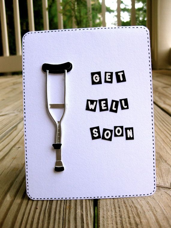 a card that says get well soon soon with a clip on the front of it