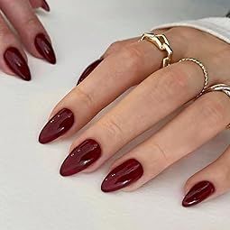 Related Posts - Amazon.com Jelly Stickers, Deep Red Nails, Long Almond, Almond Nail, Stick On Nails, Classy Nails, Manicure E Pedicure, Artificial Nails, Valentine's Day Nails